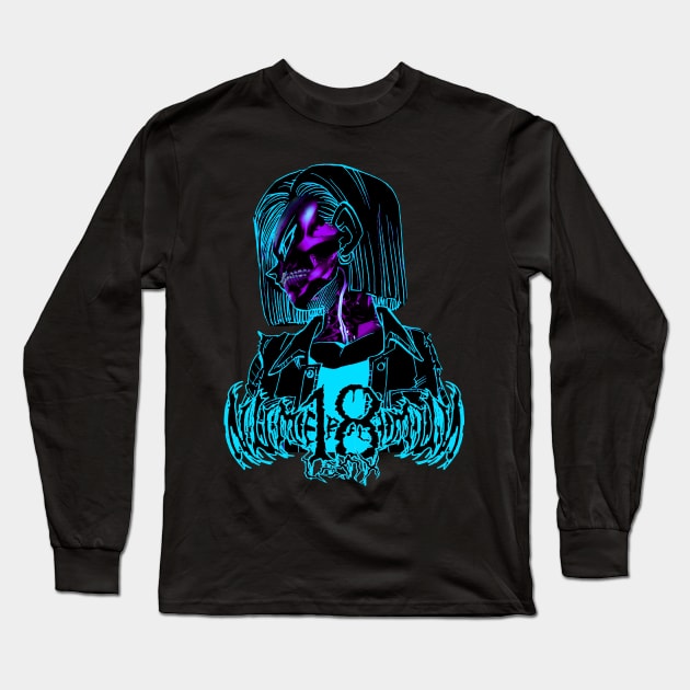 ANDROID NUMBER 18 (Death metal logo) Long Sleeve T-Shirt by LANX